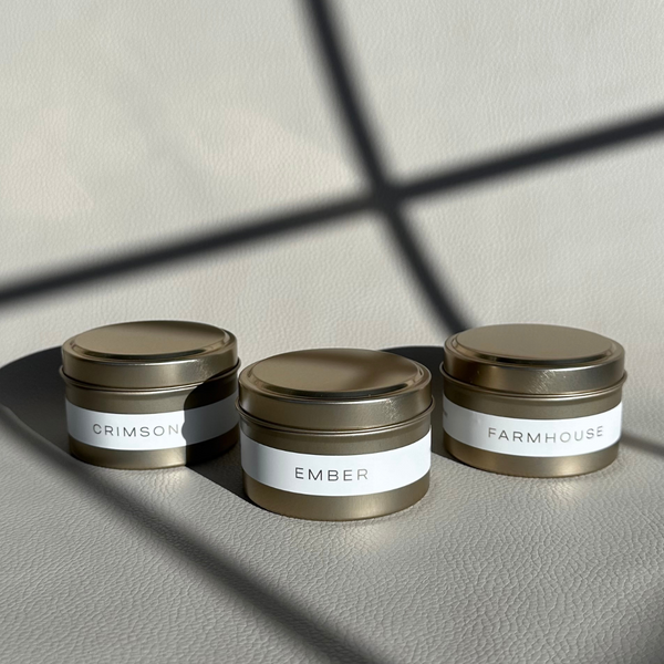 The F/W Collection Gold Tin Candle Trio
