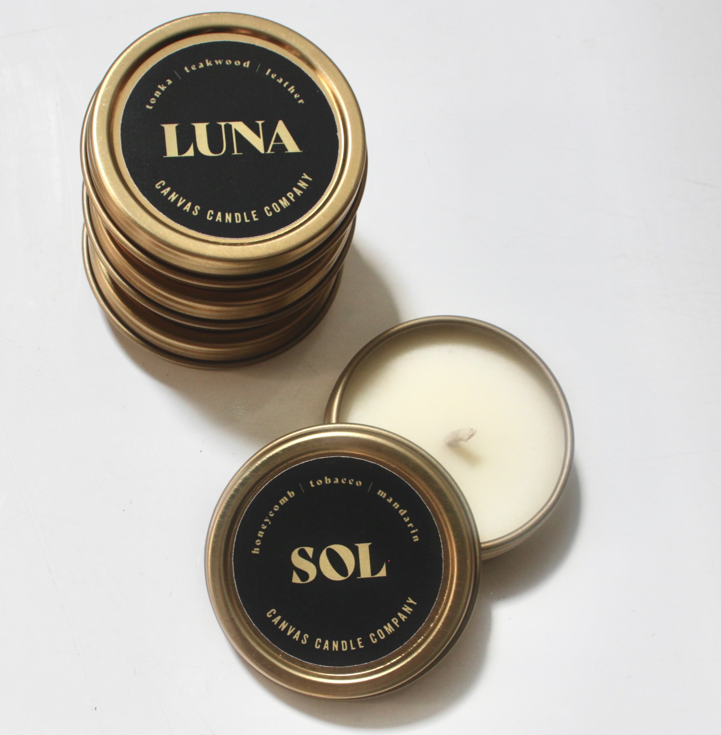 Ritual Collection: Gold Tin Tealight Sample Pack – Canvas Candle Company